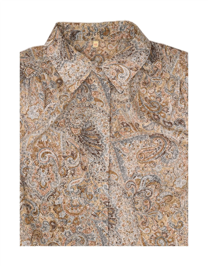 VINTAGE Womens Shirt Blouse IT 48 2XL Brown Paisley Vintage Vintage and Second-Hand Vintage from Messina Hembry 