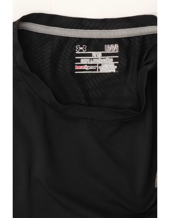 Under Armour Mens Heat Gear T-Shirt Top Large Black