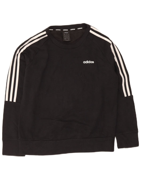 Adidas Womens Loose Fit Sweatshirt Jumper UK 12/14 Medium Black Cotton