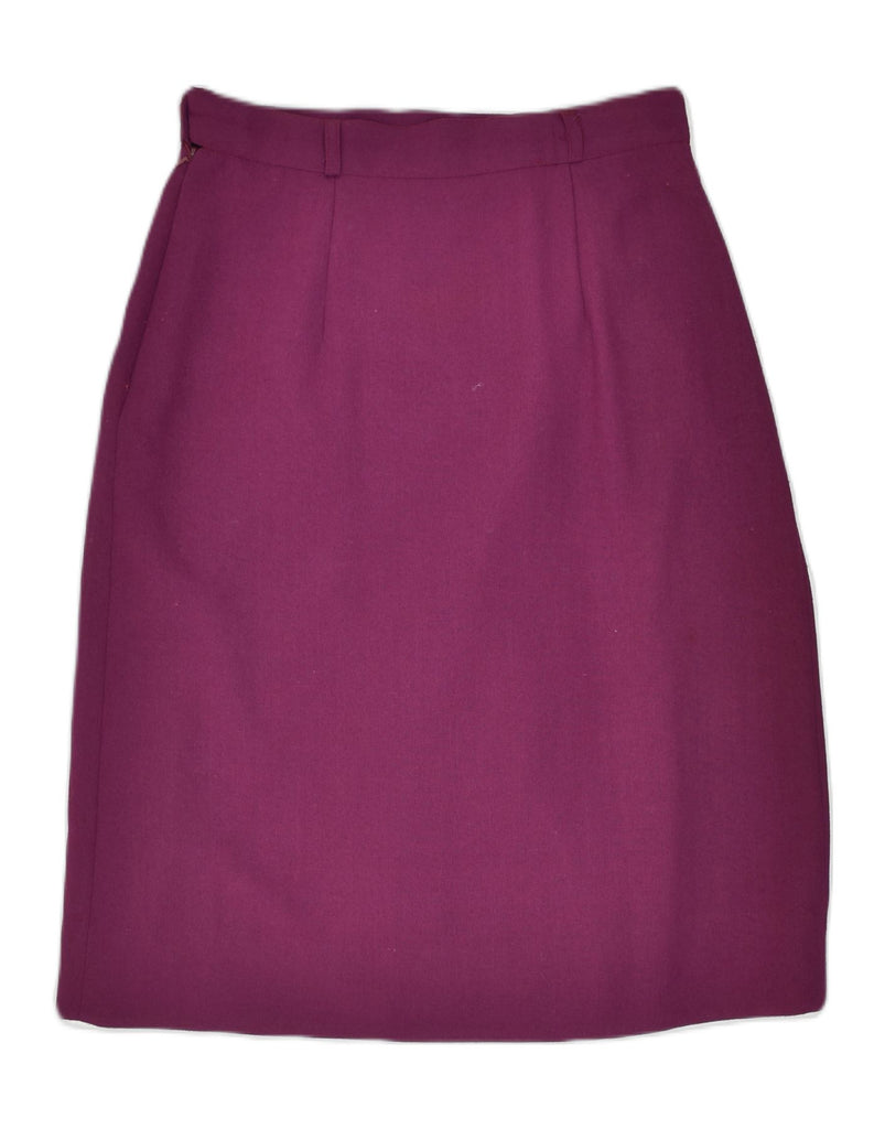 VINTAGE Womens A-Line Skirt IT 44 Medium W30 Burgundy Wool | Vintage | Thrift | Second-Hand | Used Clothing | Messina Hembry 