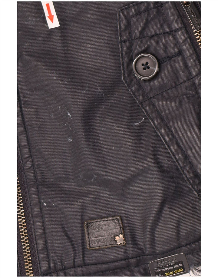 KHUJO Mens Utility Jacket UK 36 Small Navy Blue