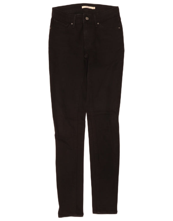 LEVI'S Womens 711 Skinny Jeans W26 L30 Black Cotton