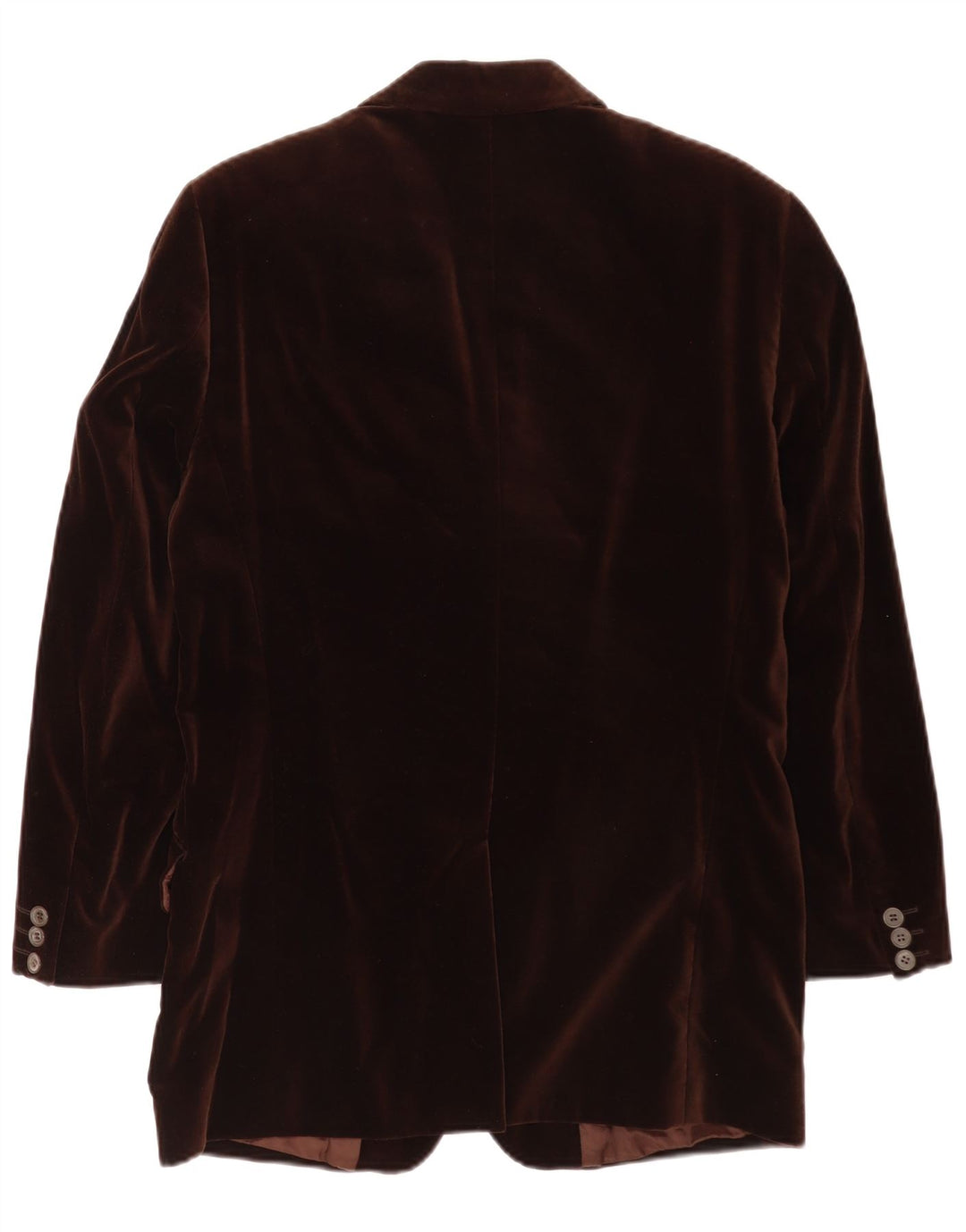 Vintage Mens Velvet 3 Button Blazer Jacket IT 46 Small Brown Cotton Classic