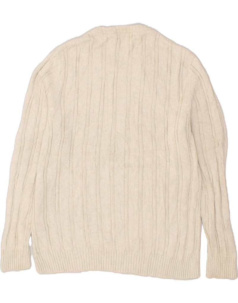 NAUTICA Mens Crew Neck Jumper Sweater Large Beige Cotton | Vintage Nautica | Thrift | Second-Hand Nautica | Used Clothing | Messina Hembry 