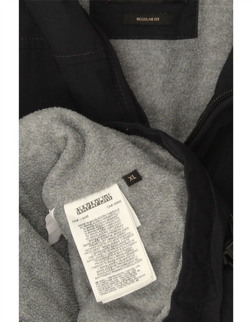 NAPAPIJRI Mens Regular Fit Hooded Windbreaker Jacket UK 42 XL Black Vintage Napapijri and Second-Hand Napapijri from Messina Hembry 