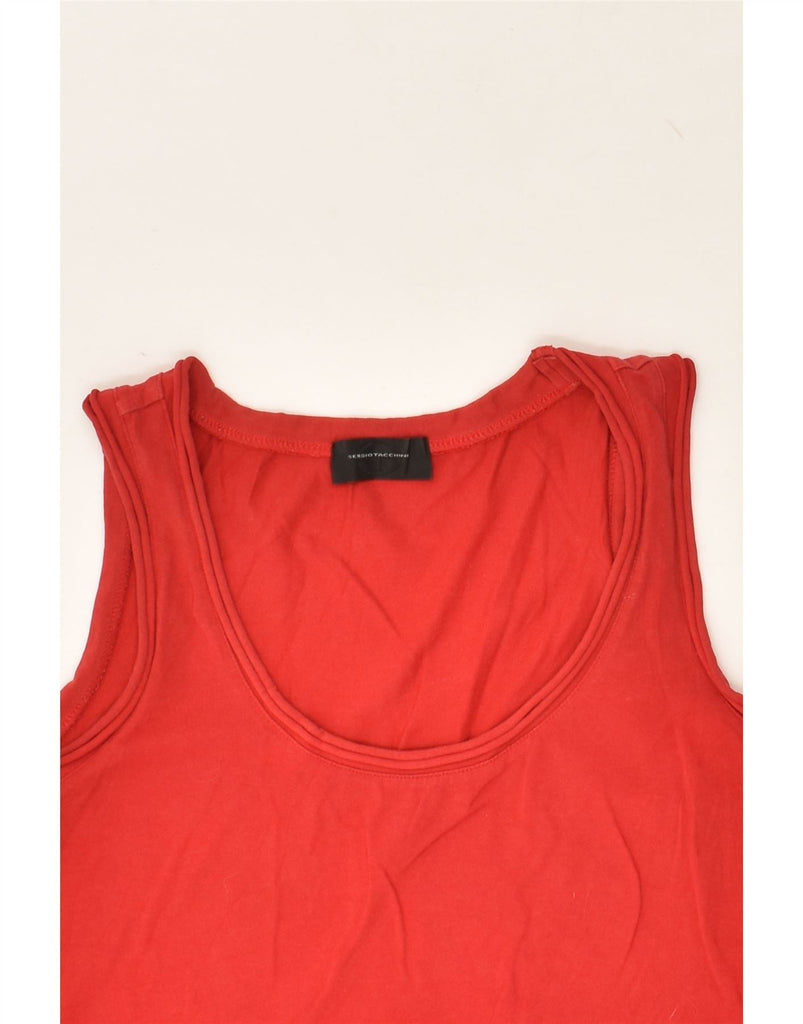 SERGIO TACCHINI Womens Crop Vest Top UK 10 Small Red Cotton | Vintage Sergio Tacchini | Thrift | Second-Hand Sergio Tacchini | Used Clothing | Messina Hembry 