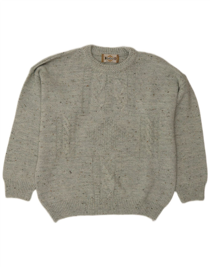 South Coast Mens Crew Neck Jumper Sweater IT 52 Large Grey Flecked