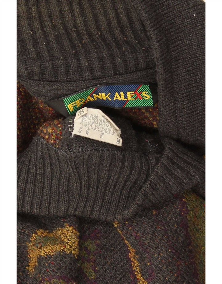 Frank Alexs Mens Cardigan Sweater IT 56 2XL Multicoloured Geometric