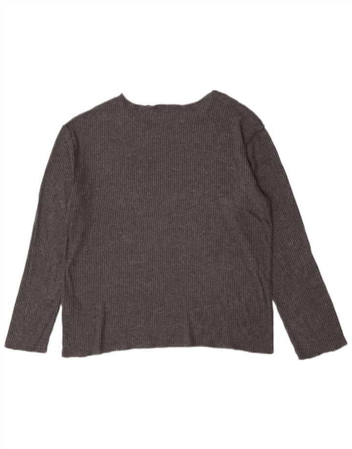 Zara Womens Top Long Sleeve UK 10 Small Grey