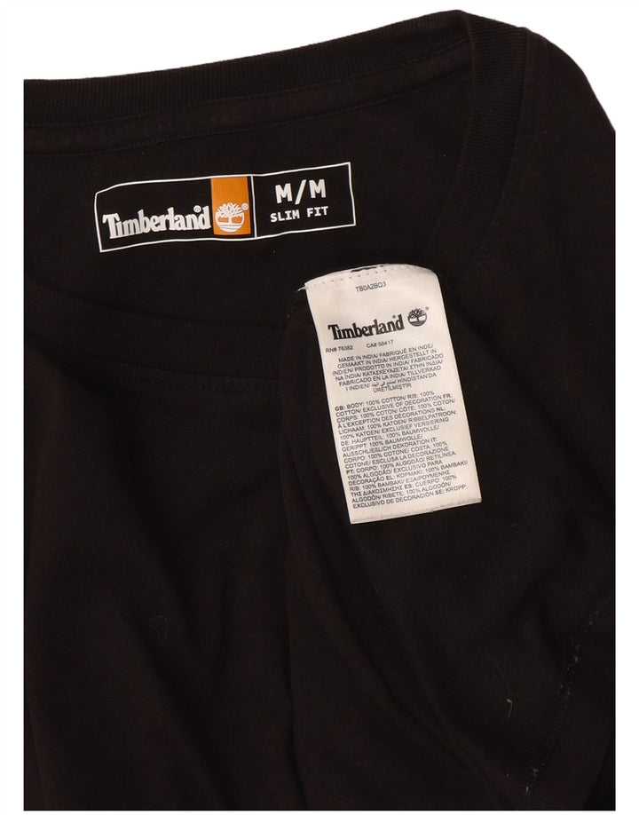 Timberland Mens Slim Fit Top Long Sleeve Medium Black Cotton