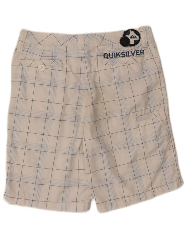 QUIKSILVER Mens Graphic Casual Shorts W30 Medium White Check Polyester