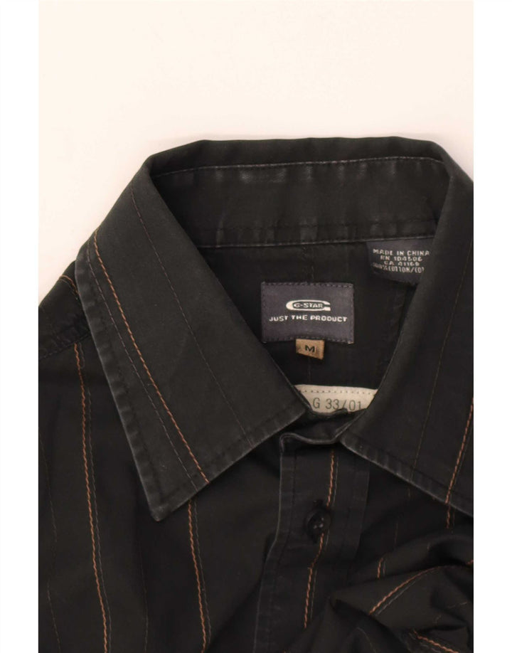 G-Star Mens Graphic Shirt Medium Black Striped Cotton