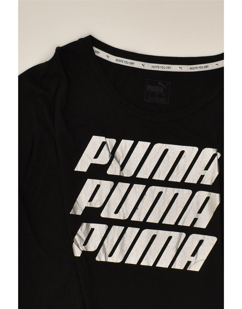 PUMA Womens Graphic T-Shirt Top UK 18 XL Black Cotton | Vintage Puma | Thrift | Second-Hand Puma | Used Clothing | Messina Hembry 