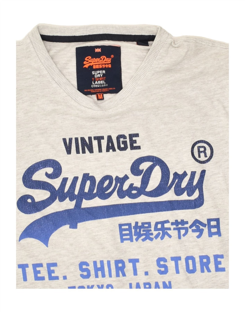 SUPERDRY Mens Graphic T-Shirt Top Medium Grey Cotton | Vintage Superdry | Thrift | Second-Hand Superdry | Used Clothing | Messina Hembry 