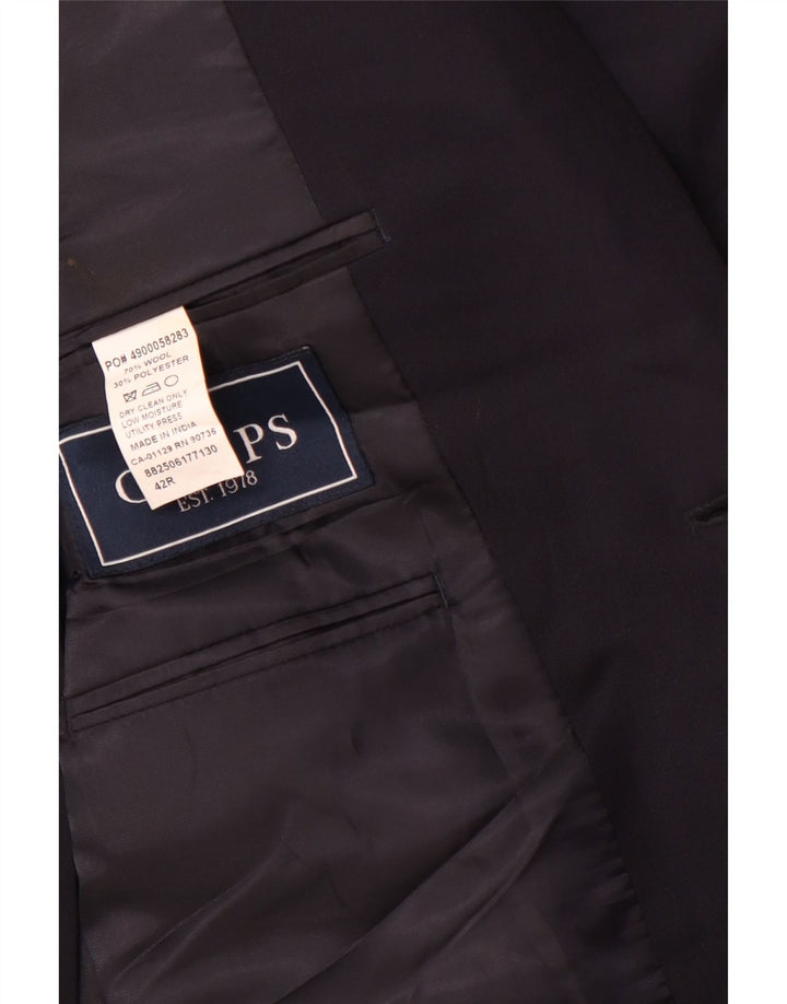 Chaps Mens Longline 2 Button Blazer Jacket UK 42 XL Navy Blue Wool