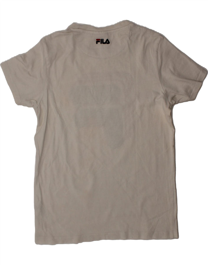 FILA Boys Graphic T-Shirt Top 11-12 Years White Cotton Vintage Fila and Second-Hand Fila from Messina Hembry 