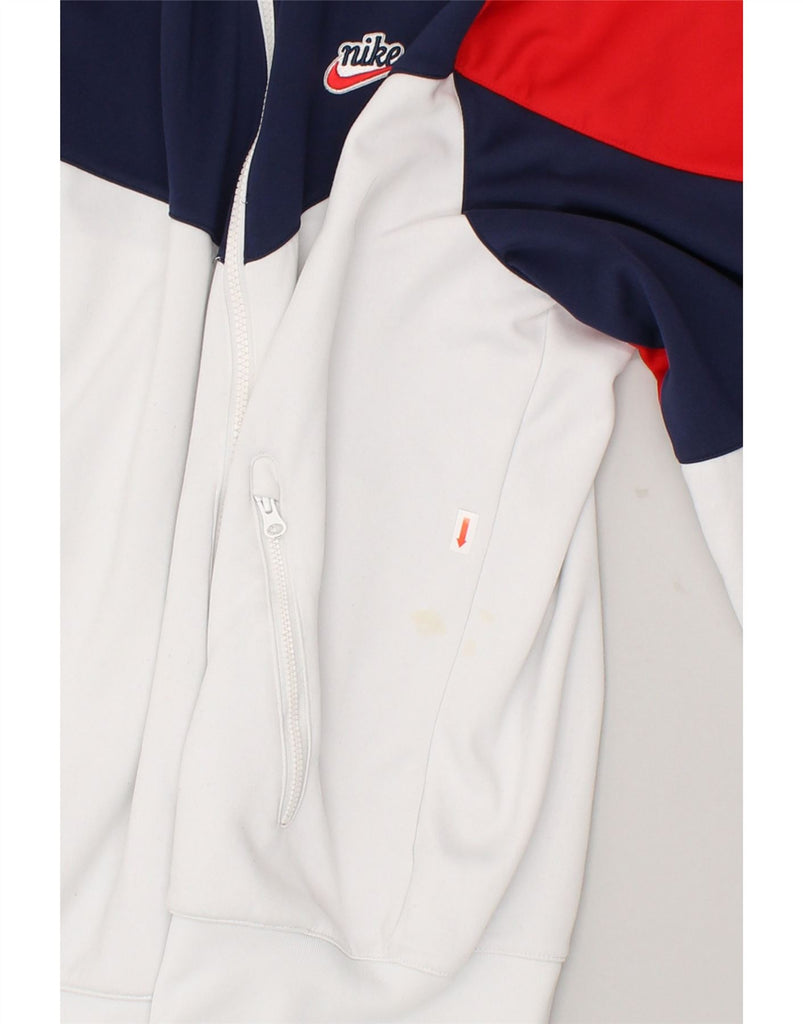 NIKE Mens Loose Fit Tracksuit Top Jacket Medium White Colourblock | Vintage Nike | Thrift | Second-Hand Nike | Used Clothing | Messina Hembry 
