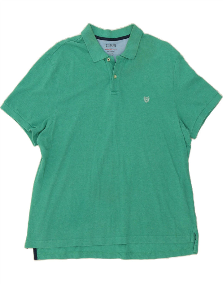 CHAPS Mens Polo Shirt 2XL Green Cotton Vintage Chaps and Second-Hand Chaps from Messina Hembry 