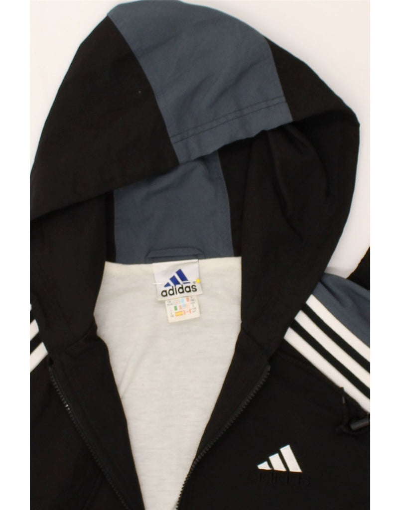 ADIDAS Mens Graphic Hooded Tracksuit Top Jacket UK 36/38 Small Black | Vintage Adidas | Thrift | Second-Hand Adidas | Used Clothing | Messina Hembry 