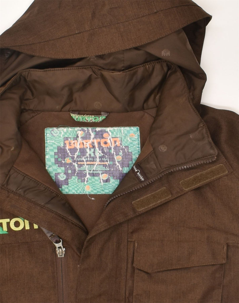 BURTON Boys Hooded Windbreaker Jacket 14-15 Years XL Brown Polyester | Vintage Burton | Thrift | Second-Hand Burton | Used Clothing | Messina Hembry 