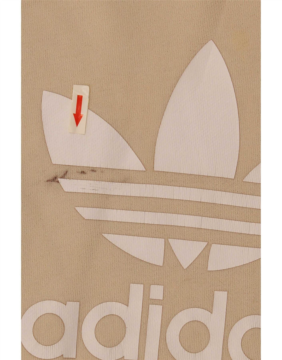 Adidas Mens Graphic Sweatshirt Jumper XL Beige Cotton