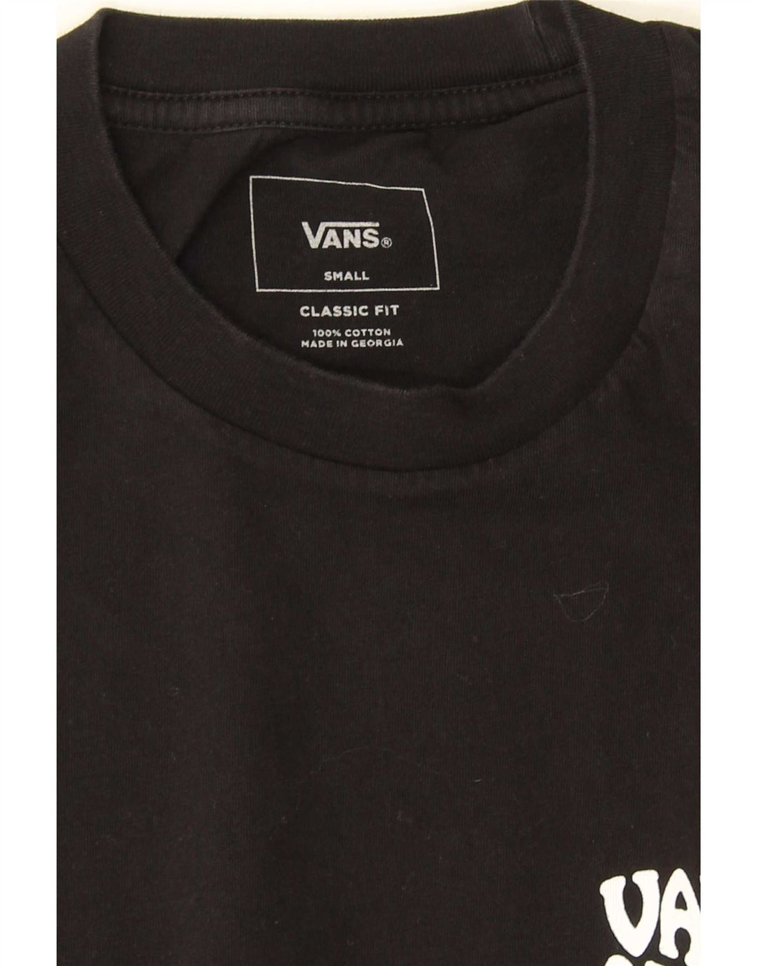 Vans Mens Classic Fit Graphic T-Shirt Top Small Black Cotton