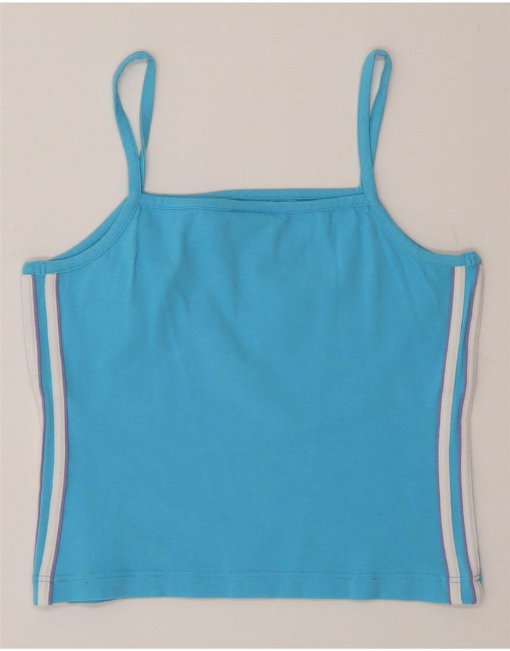 Adidas Womens Crop Cami Top UK 12 Medium Blue