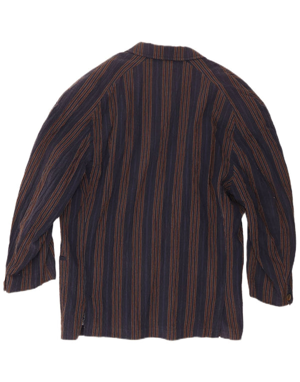 Ciao Mens Traditional Fit Blazer Jacket IT 46 Small Navy Blue Striped