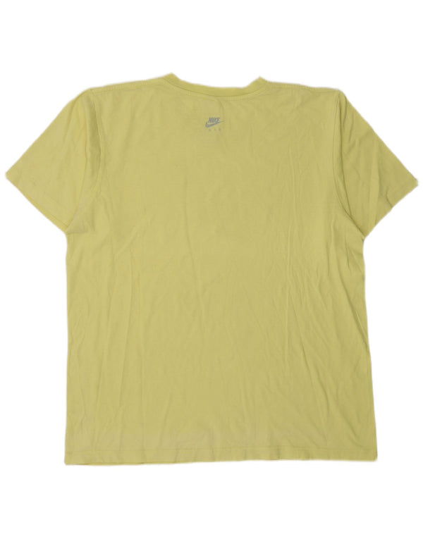 Nike Mens Graphic T-Shirt Top UK 42/44 Large Yellow Cotton