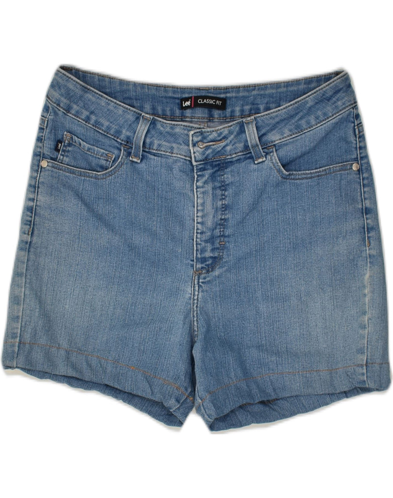 LEE Womens Classic Fit High Waist Denim Shorts US 12 Large W30 Blue Cotton | Vintage Lee | Thrift | Second-Hand Lee | Used Clothing | Messina Hembry 