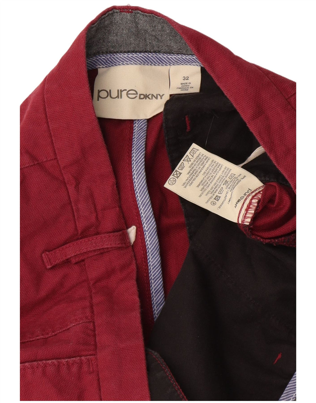 Dkny Mens Cargo Shorts W32 Medium Red Cotton