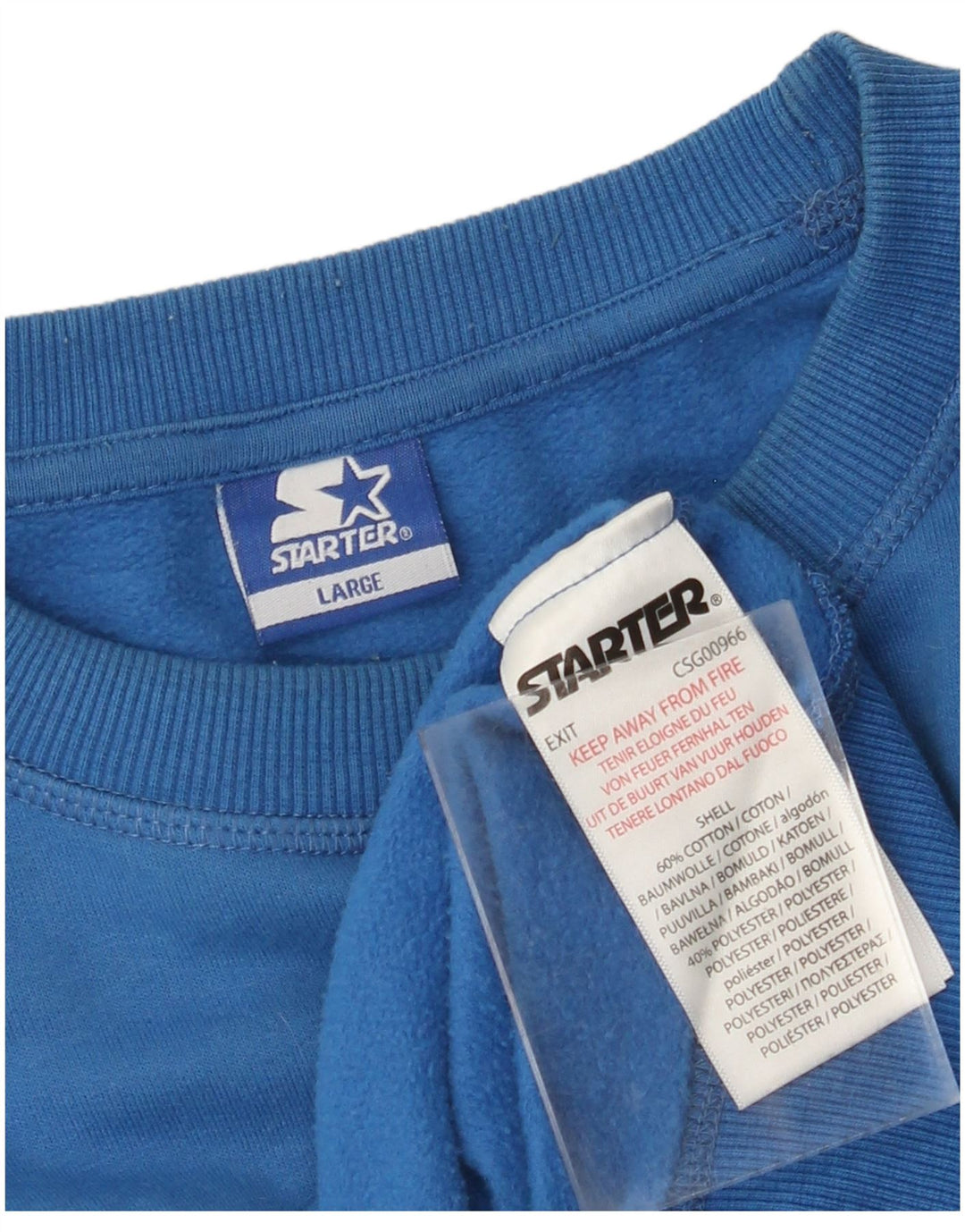 STARTER Mens Graphic Sweatshirt Jumper Large Blue Cotton