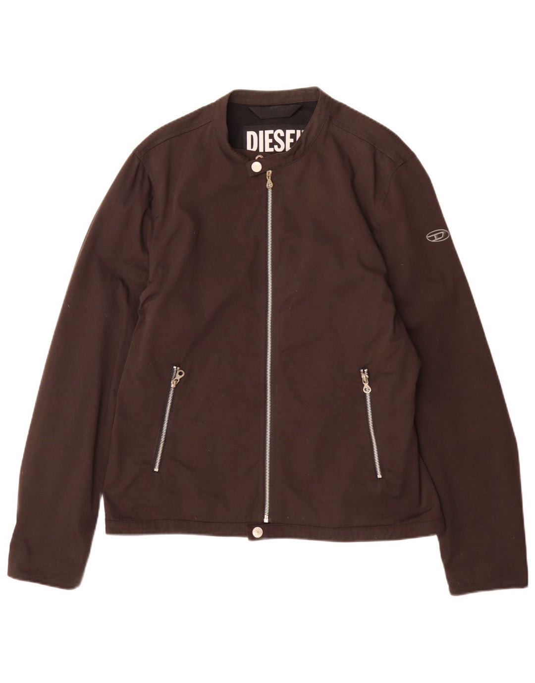 Diesel Mens Bomber Jacket UK 40 Large Brown Nylon