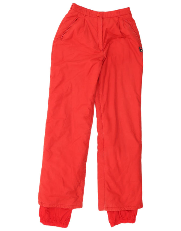 Fila Womens Ski Trousers UK 8 Small Red Cotton