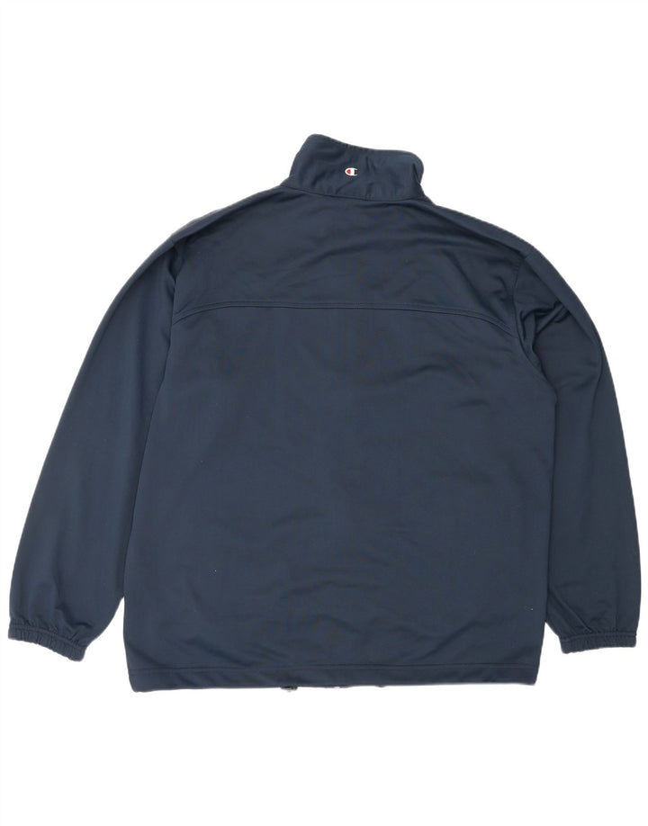 CHAMPION Mens Tracksuit Top Jacket Medium Navy Blue Polyester