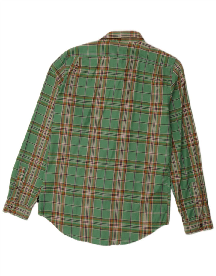 PAUL SMITH Mens Tailored Fit Flannel Shirt Small Green Check Cotton