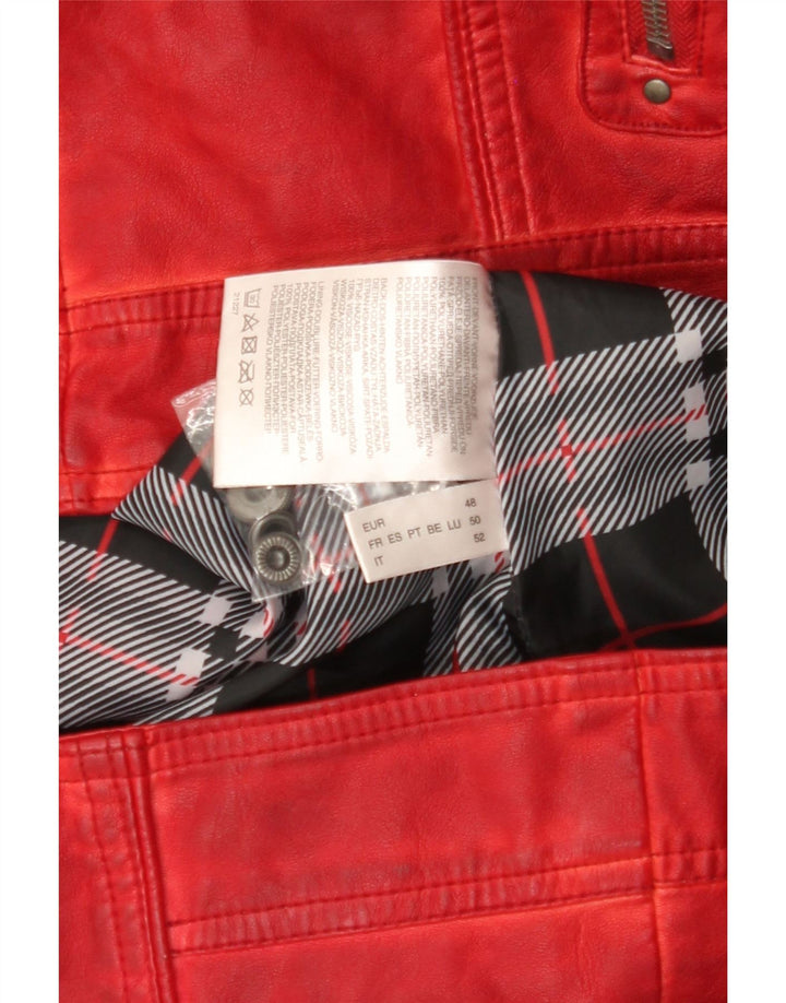 CANDA Womens Faux Leather Jacket EU 48 2XL Red Polyurethane Vintage Canda and Second-Hand Canda from Messina Hembry 