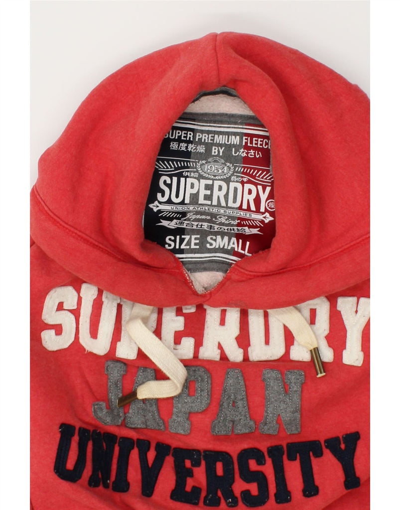 SUPERDRY Mens Graphic Hoodie Jumper Small Red Cotton | Vintage Superdry | Thrift | Second-Hand Superdry | Used Clothing | Messina Hembry 