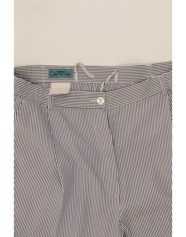 VINTAGE Womens Chino Shorts IT 46 Large W32 Blue Pinstripe Polyester Vintage Vintage and Second-Hand Vintage from Messina Hembry 