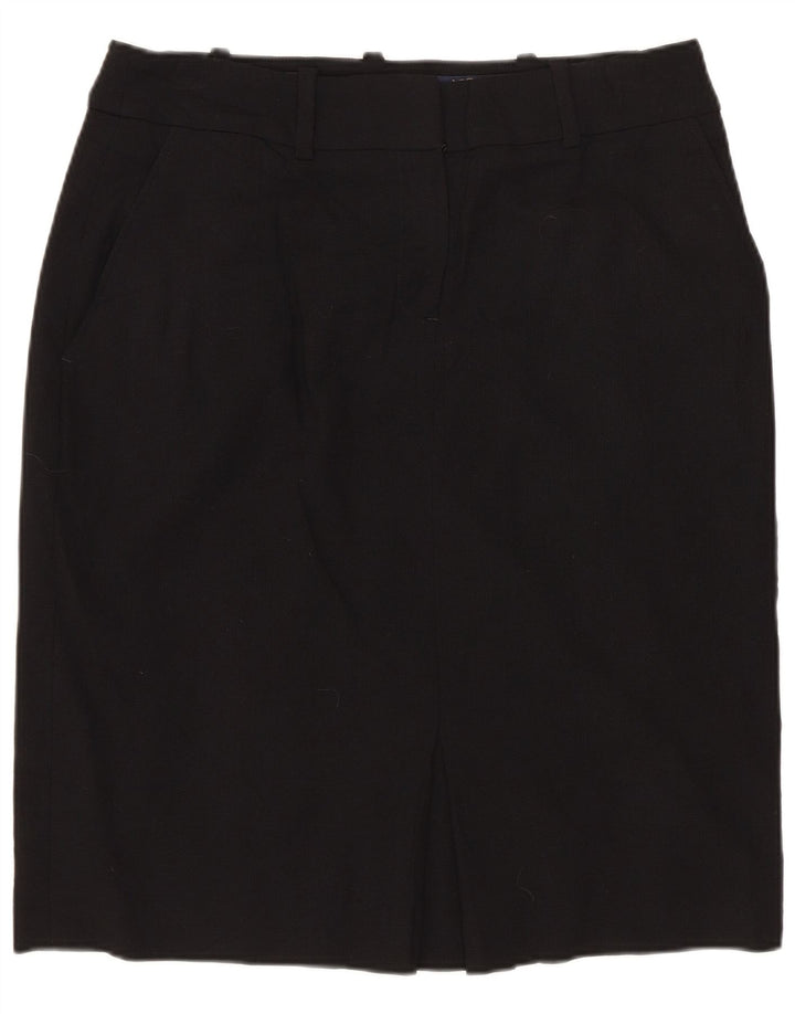 BROOKS BROTHERS Womens Straight Skirt US 4 Medium W30  Black Wool