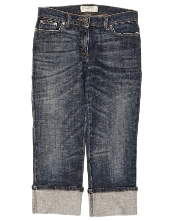 Benetton Womens Capri Jeans IT 38 XS W28 L21 Blue Cotton