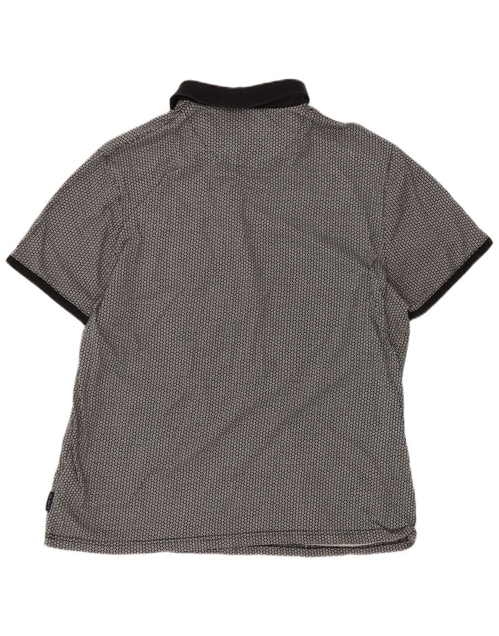 Ted Baker Mens Polo Shirt Size 5 XL Black Geometric Cotton