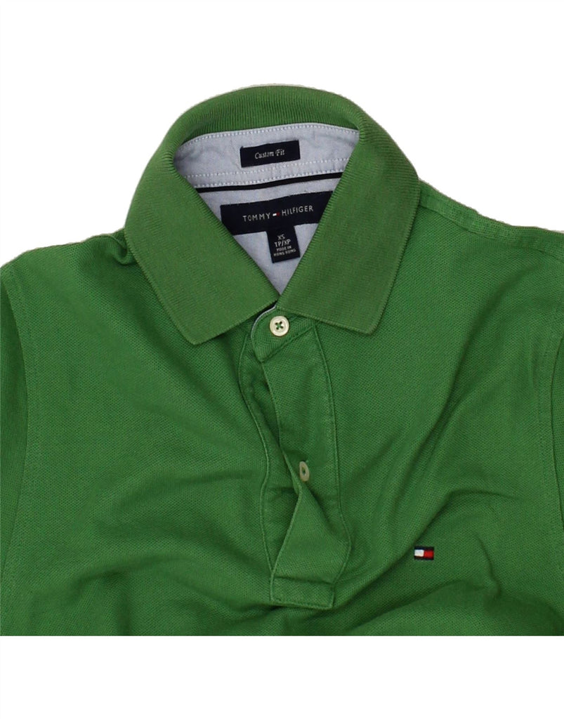 TOMMY HILFIGER Mens Custom Fit Polo Shirt XS Green Cotton | Vintage Tommy Hilfiger | Thrift | Second-Hand Tommy Hilfiger | Used Clothing | Messina Hembry 