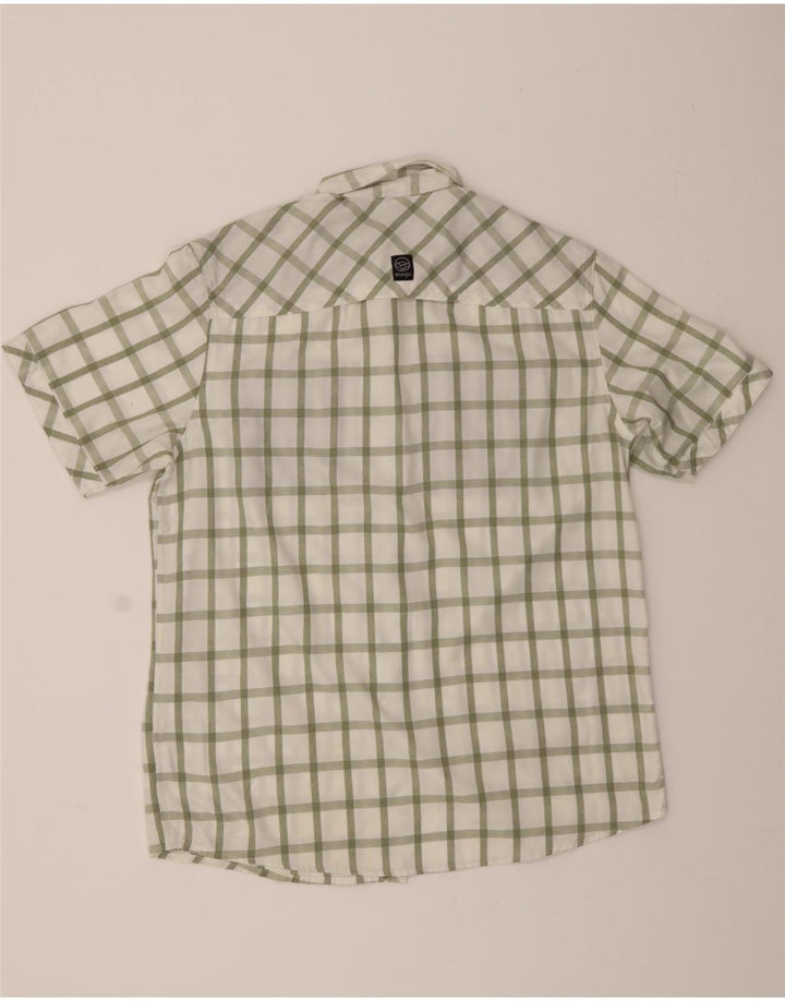 WRANGLER Mens Regular Fit Short Sleeve Shirt Large Green Check Polyester Vintage Wrangler and Second-Hand Wrangler from Messina Hembry 