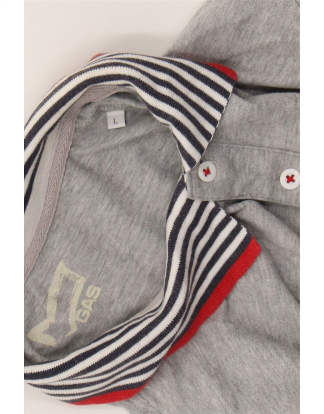GAS Boys Polo Shirt 15-16 Years Large Grey Cotton Vintage Gas and Second-Hand Gas from Messina Hembry 
