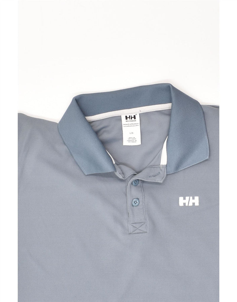 HELLY HANSEN Mens Polo Shirt Large Grey Polyamide | Vintage Helly Hansen | Thrift | Second-Hand Helly Hansen | Used Clothing | Messina Hembry 