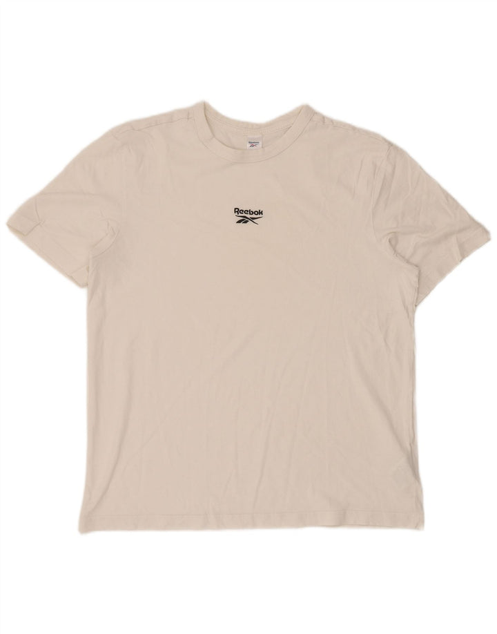 REEBOK Mens T-Shirt Top Small White Cotton