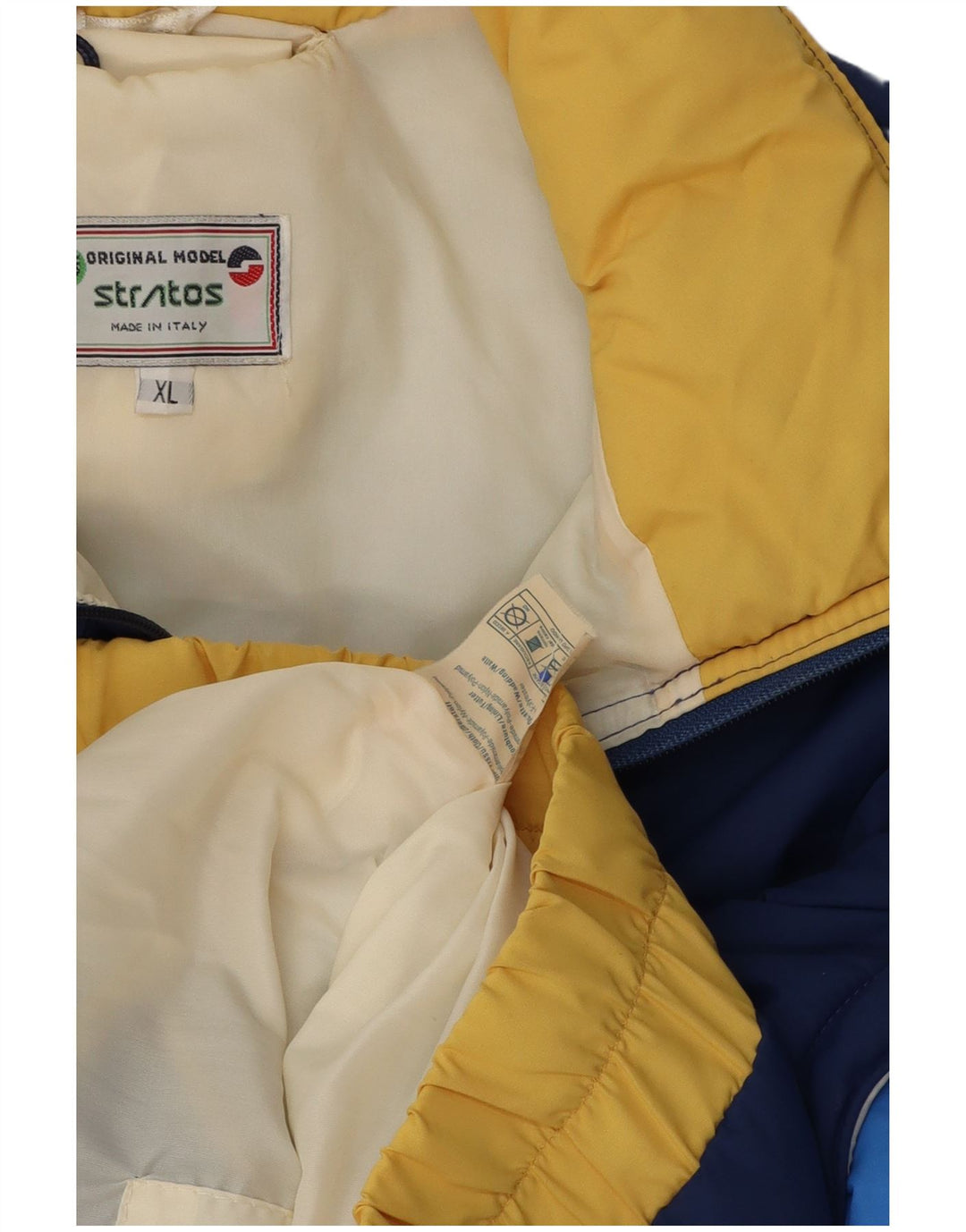 Stratos Mens Bomber Padded Jacket UK 42 XL Navy Blue Colourblock Polyamide
