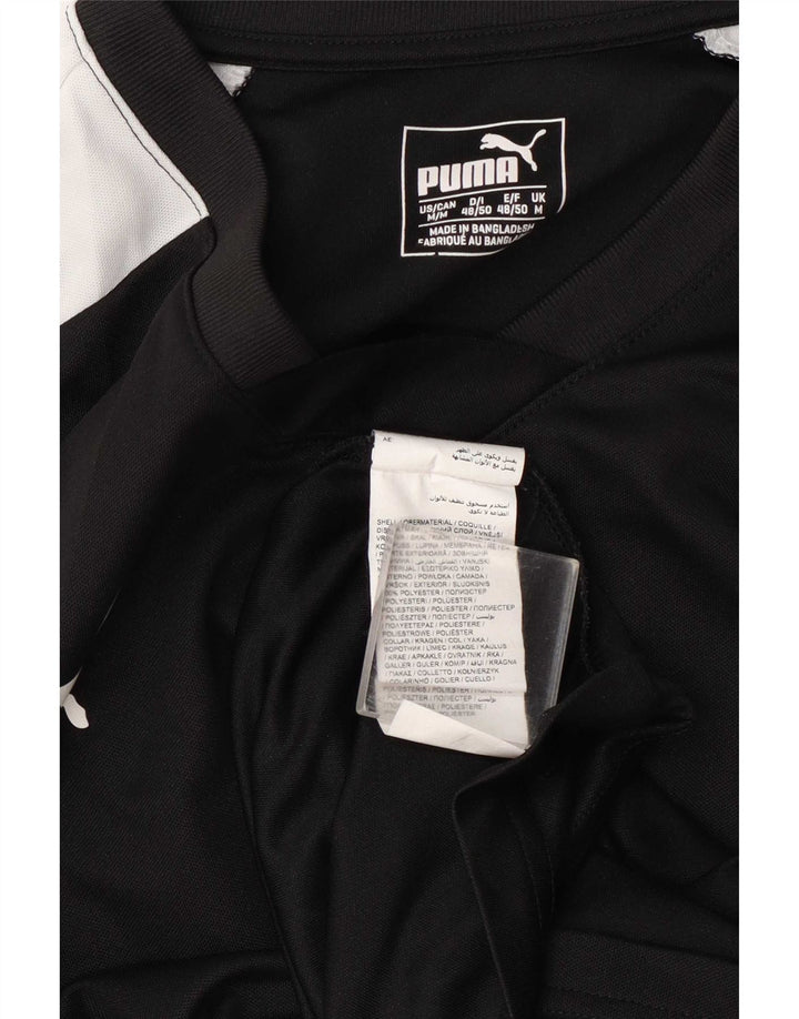Puma Mens T-Shirt Top Medium Black Colourblock Polyester