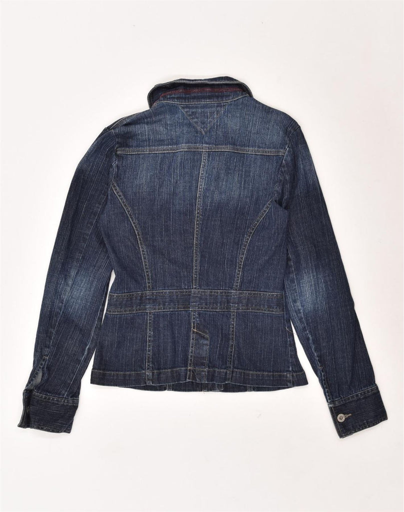 TOMMY HILFIGER Womens Denim Jacket UK 8 Small Navy Blue Cotton | Vintage Tommy Hilfiger | Thrift | Second-Hand Tommy Hilfiger | Used Clothing | Messina Hembry 